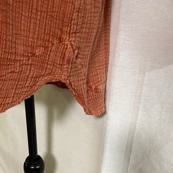 Kyla Seo Cotton Rust Terracotta Women's Tunic Top Bohemian Chic Style Soulful - Picture 4 of 11